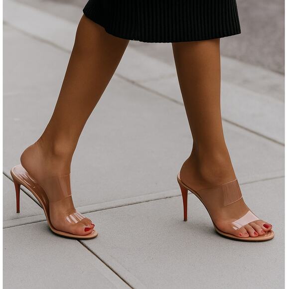 Christian Louboutin Shoes - Christian Louboutin Just Nothing Blush Slide Sandals Size 39 (US 9) Pre‑Owned